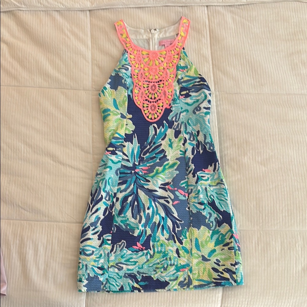 Floral Dress with Neon Accents